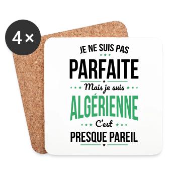 Je ne suis pas parfaite mais je suis Algérienne - Dessous de verre (lot de 4) - blanc - Devant