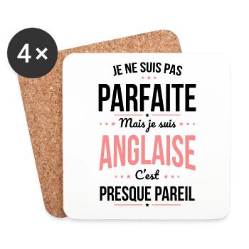 Je ne suis pas parfaite mais je suis Anglaise - Dessous de verre (lot de 4) - blanc - Devant