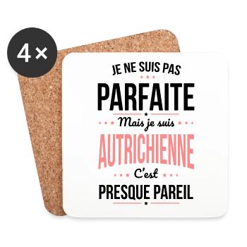 Je ne suis pas parfaite mais je suis Autrichienne - Dessous de verre (lot de 4) - blanc - Devant