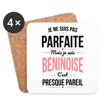 Je ne suis pas parfaite mais je suis Béninoise - Dessous de verre (lot de 4) - blanc - Devant