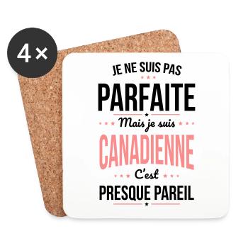 Je ne suis pas parfaite mais je suis Canadienne - Dessous de verre (lot de 4) - blanc - Devant