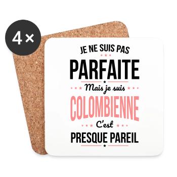 Je ne suis pas parfaite mais je suis Colombienne - Dessous de verre (lot de 4) - blanc - Devant