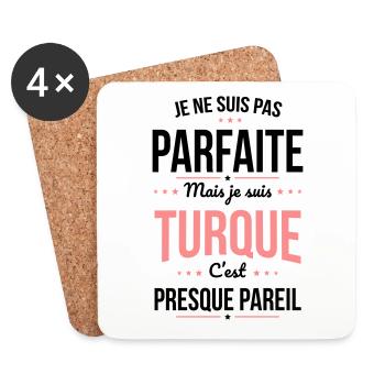 Je ne suis pas parfaite mais je suis Turque - Dessous de verre (lot de 4) - blanc - Devant