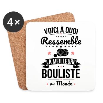 Voici à quoi ressemble la meilleure bouliste - Dessous de verre (lot de 4) - blanc - Devant