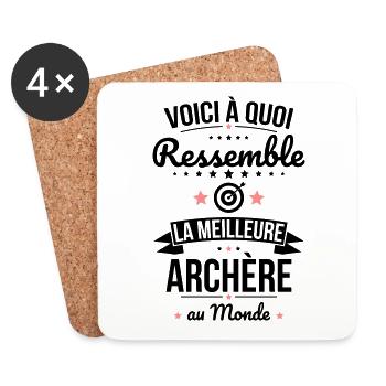 Voici à quoi ressemble meilleure archère au monde - Dessous de verre (lot de 4) - blanc - Devant