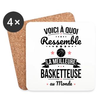 Voici à quoi ressemble la meilleure basketteuse - Dessous de verre (lot de 4) - blanc - Devant