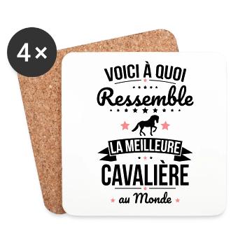 Voici à quoi ressemble la meilleure cavalière - Dessous de verre (lot de 4) - blanc - Devant