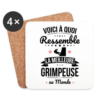 Voici à quoi ressemble la meilleure grimpeuse - Dessous de verre (lot de 4) - blanc - Devant