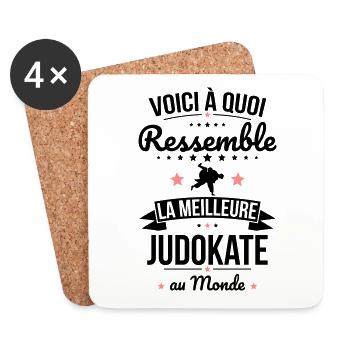Voici à quoi ressemble la meilleure judokate - Dessous de verre (lot de 4) - blanc - Devant