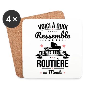 Voici à quoi ressemble la meilleure routière - Dessous de verre (lot de 4) - blanc - Devant