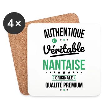Authentique et véritable Nantaise - Originale - Dessous de verre (lot de 4) - blanc - Devant