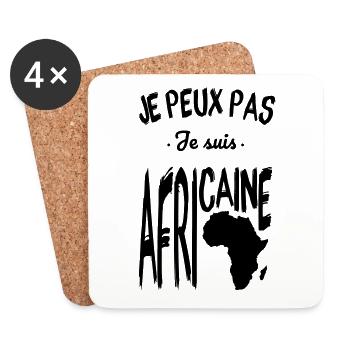 Je peux pas je suis Africaine - Dessous de verre (lot de 4) - blanc - Devant