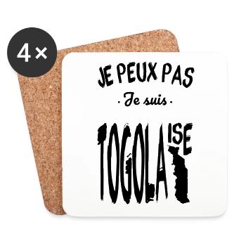 Je peux pas je suis Togolaise - Dessous de verre (lot de 4) - blanc - Devant