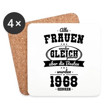 55. Geburtstag - Die Besten wurden 1968 geboren - Dessous de verre (lot de 4) - blanc - Devant