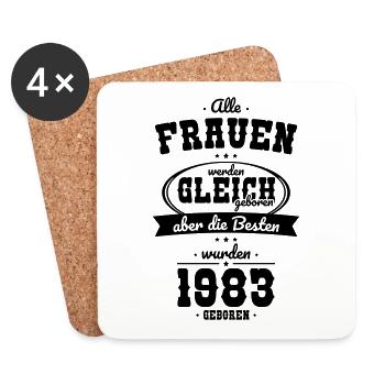 40. Geburtstag - Die Besten wurden 1983 geboren - Untersetzer (4er-Set) - Weiß - Vorne