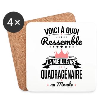 A quoi ressemble meilleure quadragénaire au monde - Dessous de verre (lot de 4) - blanc - Devant