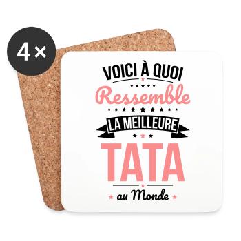 Voici à quoi ressemble la meilleure tata au monde - Dessous de verre (lot de 4) - blanc - Devant