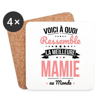 Voici à quoi ressemble la meilleure mamie au monde - Dessous de verre (lot de 4) - blanc - Devant