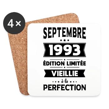 Anniversaire 30 ans - Septembre 1993 Perfection - Dessous de verre (lot de 4) - blanc - Devant