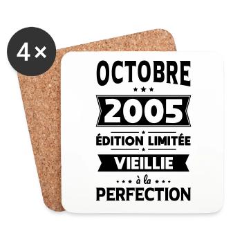 Anniversaire 20 ans - Octobre 2005 Perfection - Dessous de verre (lot de 4) - blanc - Devant