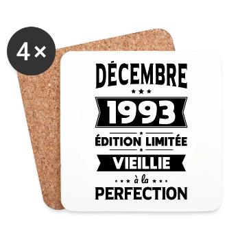 Anniversaire 30 ans - Décembre 1993 Perfection - Dessous de verre (lot de 4) - blanc - Devant