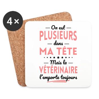 Plusieurs dans tête la Vétérinaire l'emporte - Dessous de verre (lot de 4) - blanc - Devant