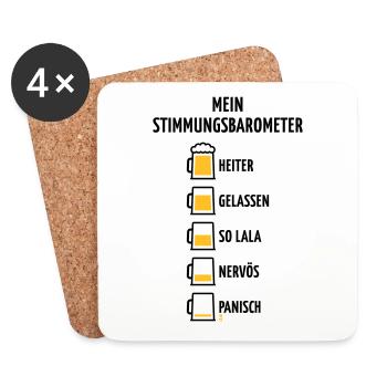 Mein Stimmungsbarometer (Bier / V1 / POS) - Untersetzer (4er-Set) - Weiß - Vorne