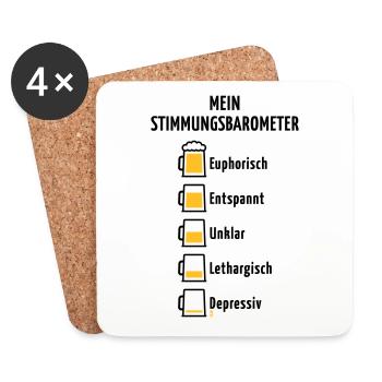 Mein Stimmungsbarometer (Bier / V2 / POS) - Untersetzer (4er-Set) - Weiß - Vorne