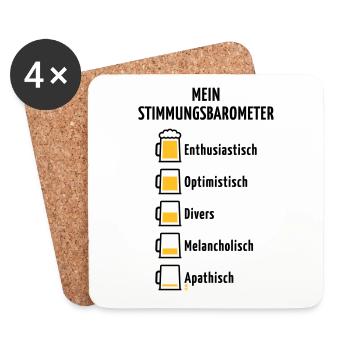 Mein Stimmungsbarometer (Bier / V3 / POS) - Untersetzer (4er-Set) - Weiß - Vorne