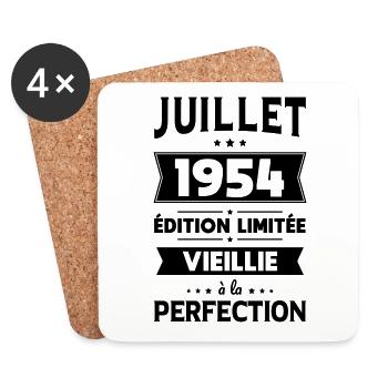 70th Anniversary - July 1954 Perfection - Coasters (set of 4) - white - Front