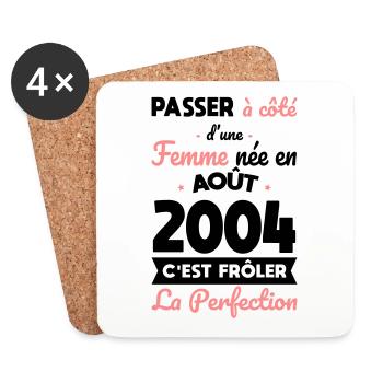 20th Anniversary - Born in August 2004 - Coasters (set of 4) - white - Front