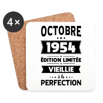 70th Anniversary - October 1954 Perfection - Coasters (set of 4) - white - Front