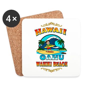 Hawaii Surfer - Untersetzer (4er-Set) - Weiß - Vorne