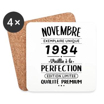 40th Anniversary - November 1984 Perfection - Coasters (set of 4) - white - Front