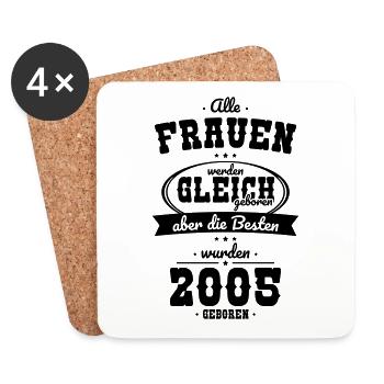 20th Birthday - Best were born in 2005 - Coasters (set of 4) - white - Front