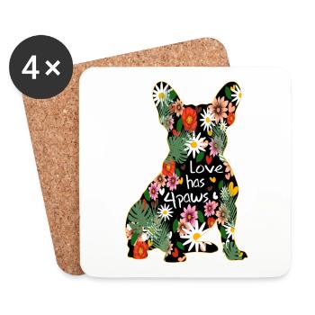 French Bulldog Motiv - Untersetzer (4er-Set) - Weiß - Vorne