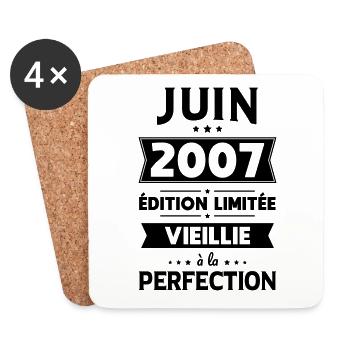 18th Birthday - June 2007 Perfection - Coasters (set of 4) - white - Front