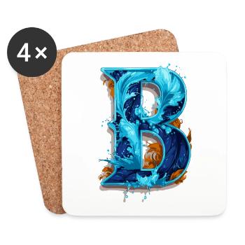 Buchstabe B wie Bernd - Untersetzer (4er-Set) - Weiß - Vorne