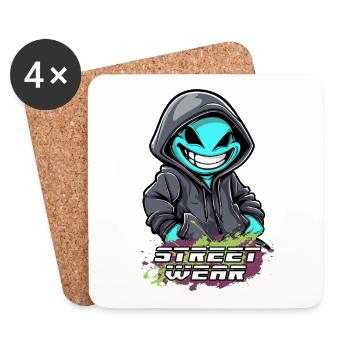 streetwear fantasy männchen - Untersetzer (4er-Set) - Weiß - Vorne