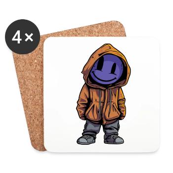 Fantasy Creature With Smile Violet - Coasters (set of 4) - white - Front