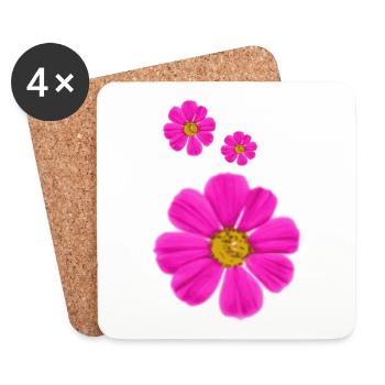 Blumen - Untersetzer (4er-Set) - Weiß - Vorne