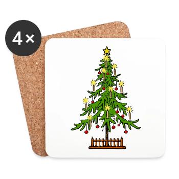 ARBRE DE NOËL - Dessous de verre (lot de 4) - blanc - Devant