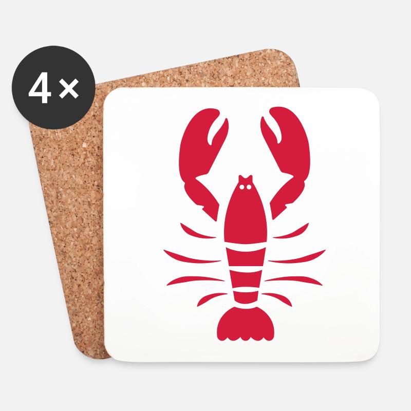 Lobster - Untersetzer (4er-Set) - Weiß