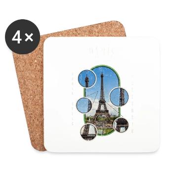 Paris France Ville Skyline Accueil Amour - Dessous de verre (lot de 4) - blanc - Devant