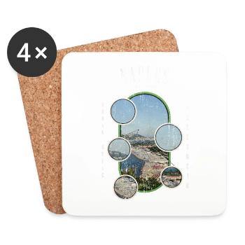 Naples Naples Italie Ville Skyline Vacances Amour - Dessous de verre (lot de 4) - blanc - Devant