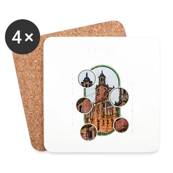 Leeds England UK City Skyline Streetwear - Coasters (set of 4) - white - Front
