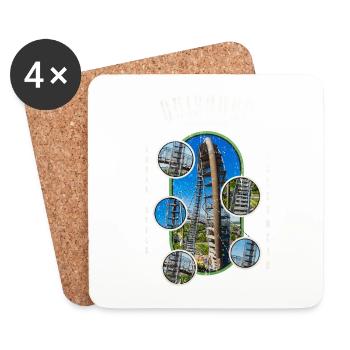 Duisburg Allemagne Ville Skyline Accueil Amour - Dessous de verre (lot de 4) - blanc - Devant