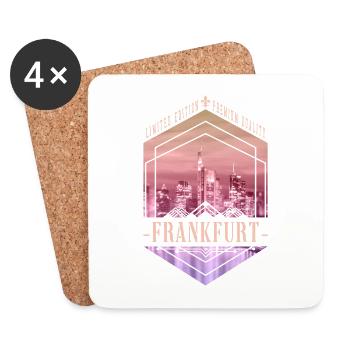 Francfort, Allemagne, ville, horizon, maison, amour - Dessous de verre (lot de 4) - blanc - Devant