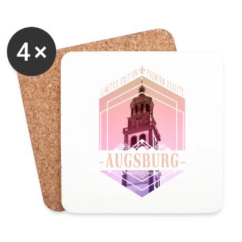 Augsburg Deutschland Stadt Skyline Heimat Liebe - Untersetzer (4er-Set) - Weiß - Vorne