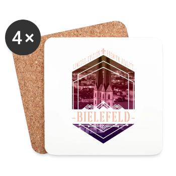 Bielefeld Deutschland Stadt Skyline Heimat Liebe - Untersetzer (4er-Set) - Weiß - Vorne